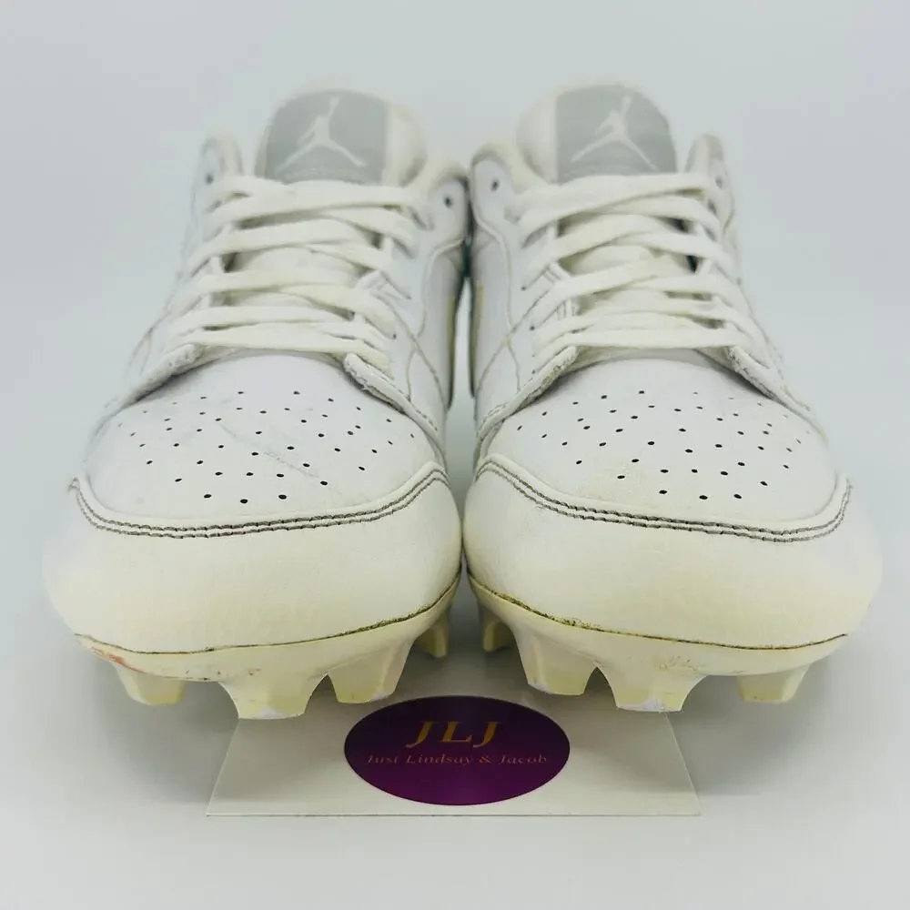 Nike Air Jordan 1 Low TD Football Cleat 'White Grey Fog' FJ6245-101 Men's Size 8